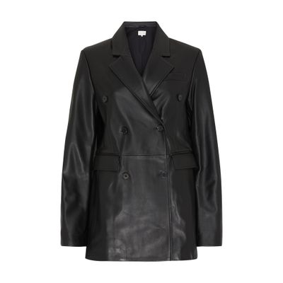 LOULOU STUDIO BENETRA HEAVY LEATHER BLAZER