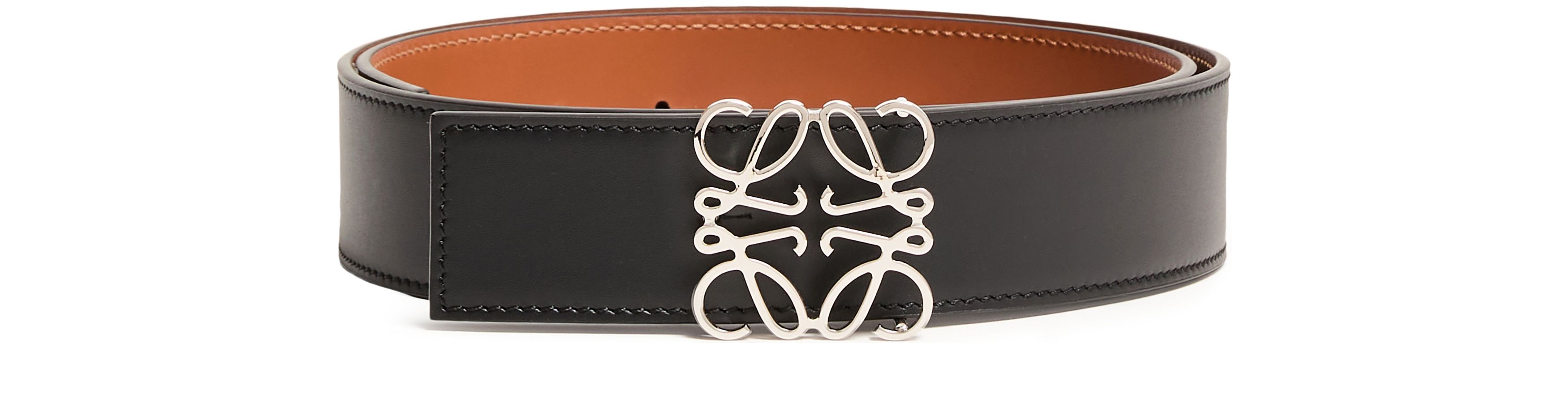 Anagram reversible belt in calfskin