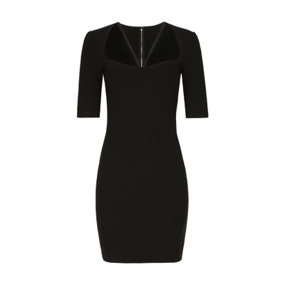 Shop Dolce & Gabbana Short Jersey Dress In Black