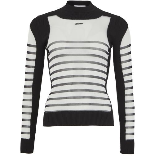JEAN PAUL GAULTIER Pull à manches longues en tissu mesh mixte The Mariniere
