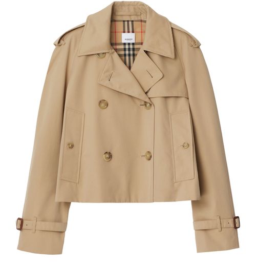 BURBERRY Cropped Gabardine Trench Jacket