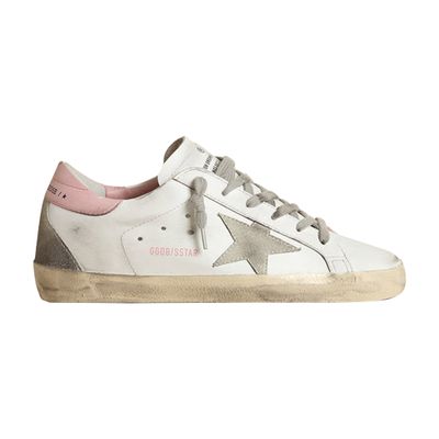 Golden Goose Superstar Leather Upper And Heel Suede Star And Spur Cream Sole Sneakers In Multi