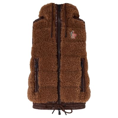 Grenoble Teddy Hooded Insulated Gilet für Women in Brown in Size: M, Moncler - Bild 5