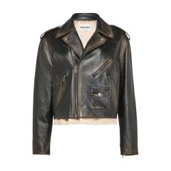 Women's Leather jacket | MIU MIU | 24S
