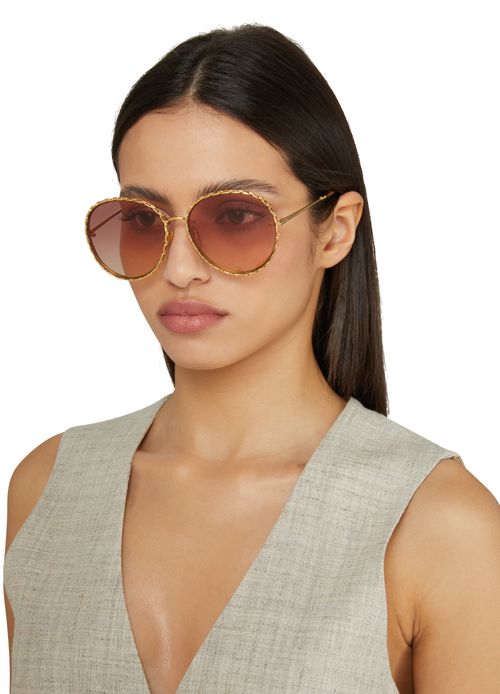 LOUIS VUITTON Lunettes de soleil rondes LV Ring