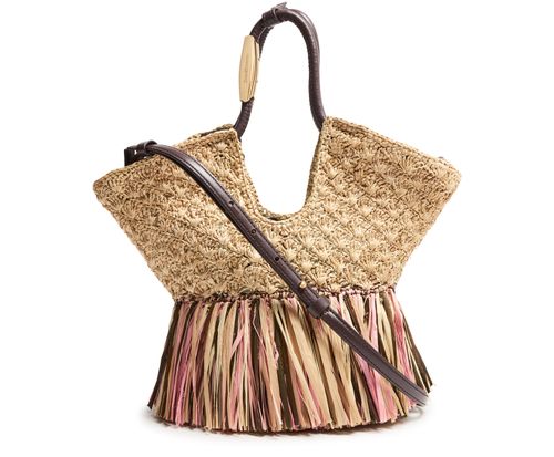 ZIMMERMANN Goldentime mini fringed tote bag