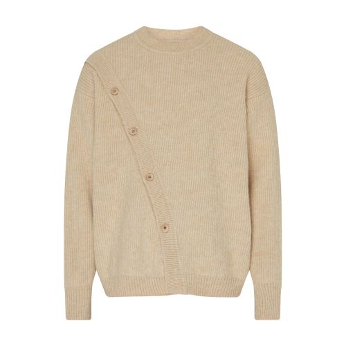 Jacquemus Le Cardigan Pau Asymmetric Jumper In Beige