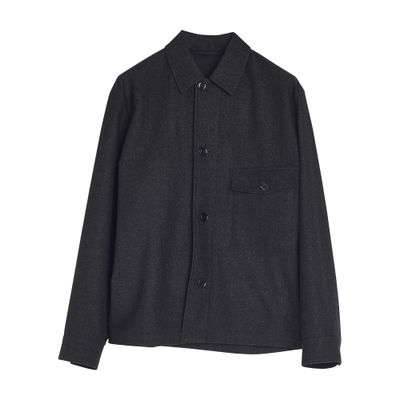 Lemaire One Pocket Overshirt In Black