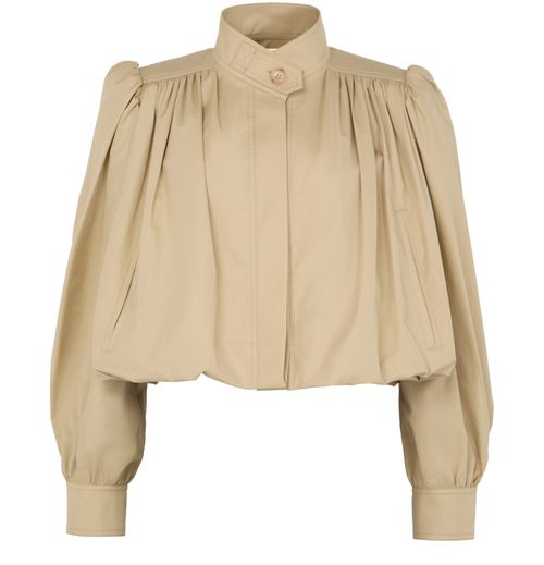 CHLOE Linen and cotton gathered jacket