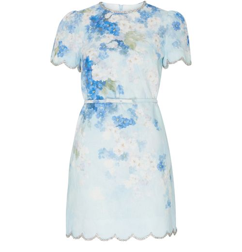 ZIMMERMANN Crush scalloped shift mini dress