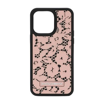 Shop Dolce & Gabbana Cover For Iphone 14 Pro Max In Light_pink_black