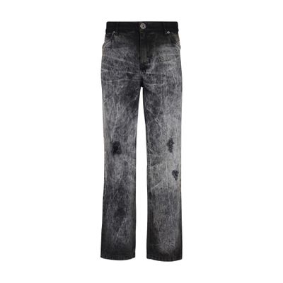 Balmain Men's Grey Faded Denim Jeans Size 32