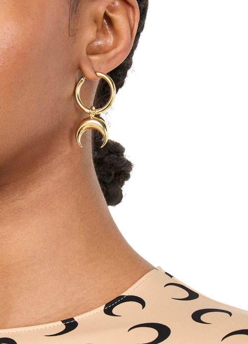 MARINE SERRE Gold plated hoop earring
