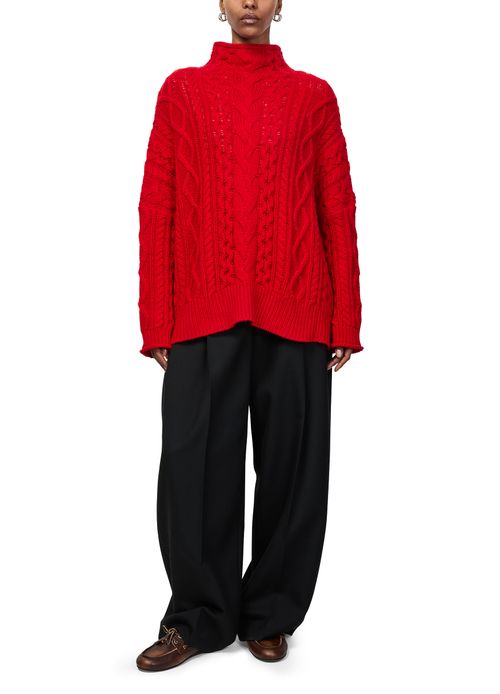 BOMPARD Cable knit mockneck sweater