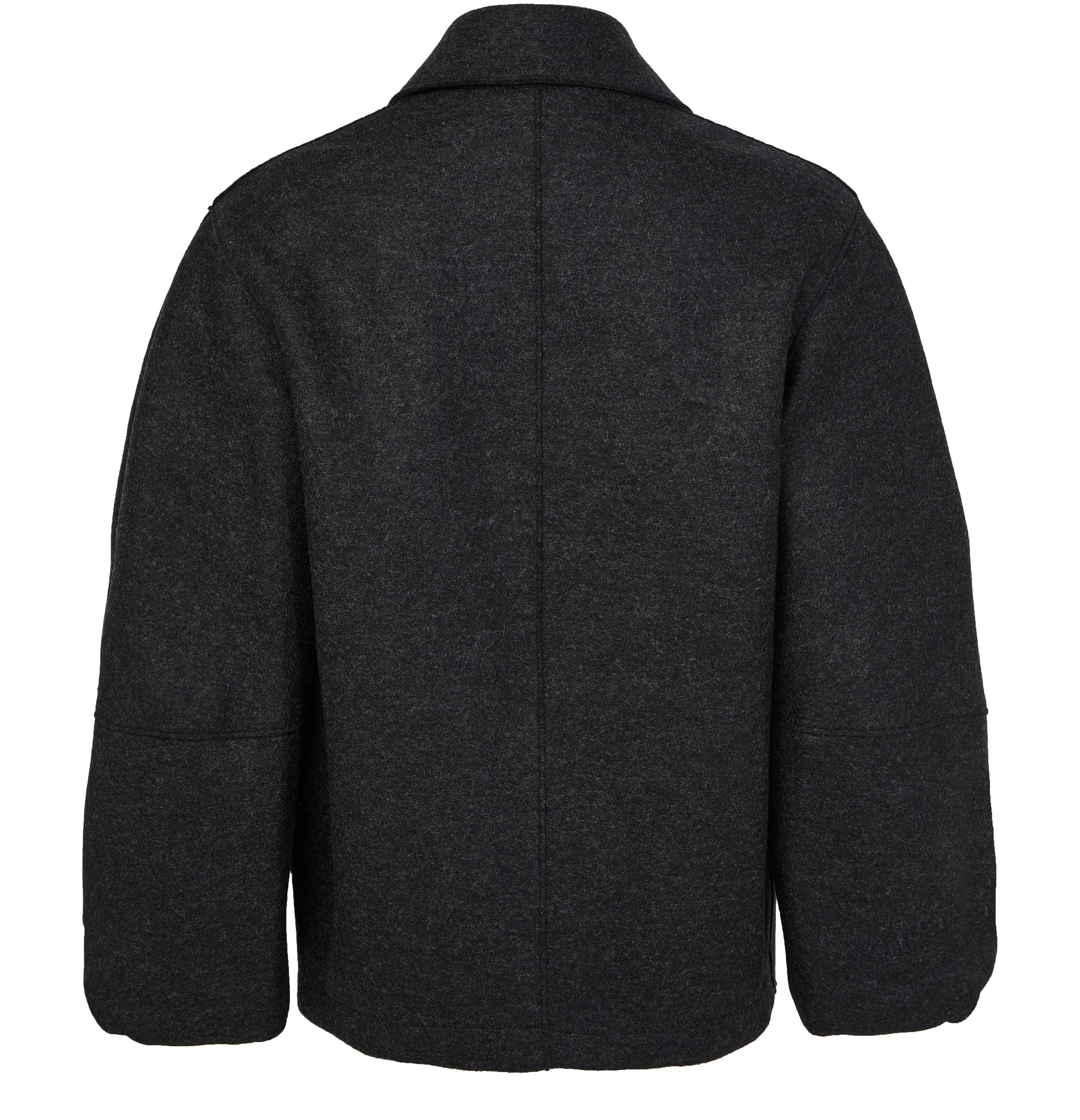 Puff-sleeved jacket in pressed wool thumbnail 3