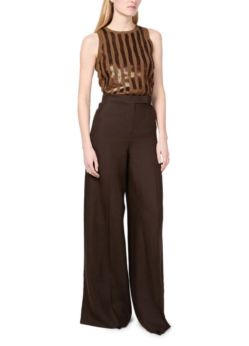 MAX MARA Golia linen knitted tank top with embroidered sequin