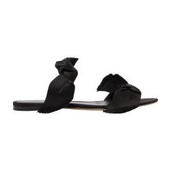 【関税込み】The Row ブラック Vika ノット サンダル THE ROW Vika leather sandals | NET-A-PORTER