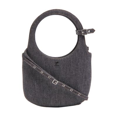 Courrèges Holy Denim Handbag In Gray