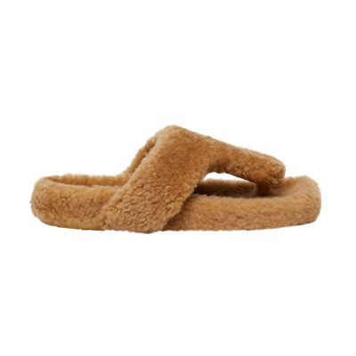 Loewe Shearling Sandals In Medium_concealer