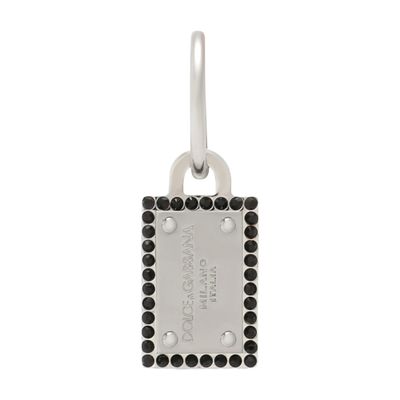 Dolce & Gabbana Logo-tag Hoop Earring In Silver