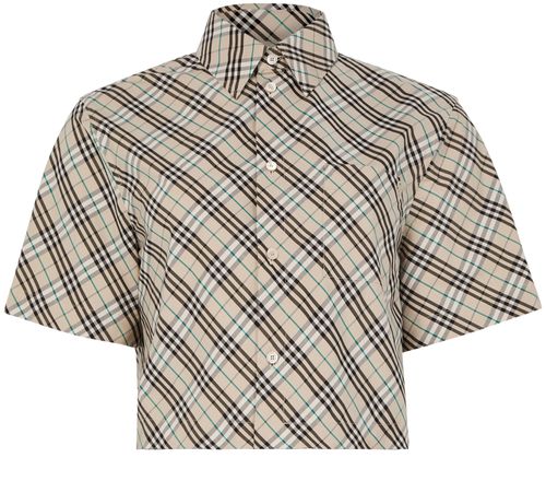 BURBERRY Check short cotton shirt