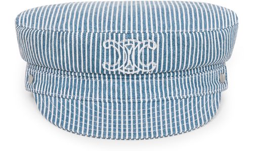 CELINE Triomphe sailor cap in cotton hickory