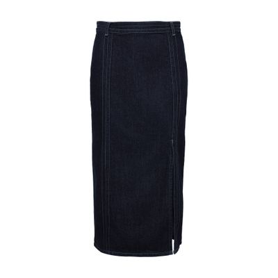 Twp Straight Denim Maxi Skirt In Blue