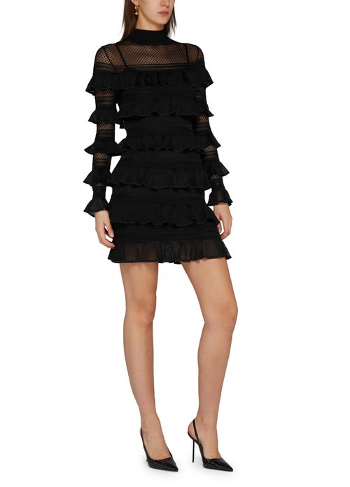 ZIMMERMANN Crush high neck frilled mini dress