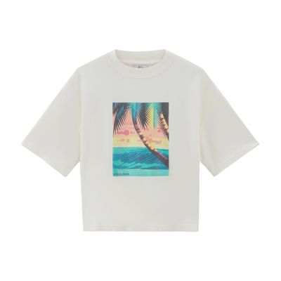 WOOLRICH PURE COTTON T-SHIRT WITH GRAPHIC PRINT