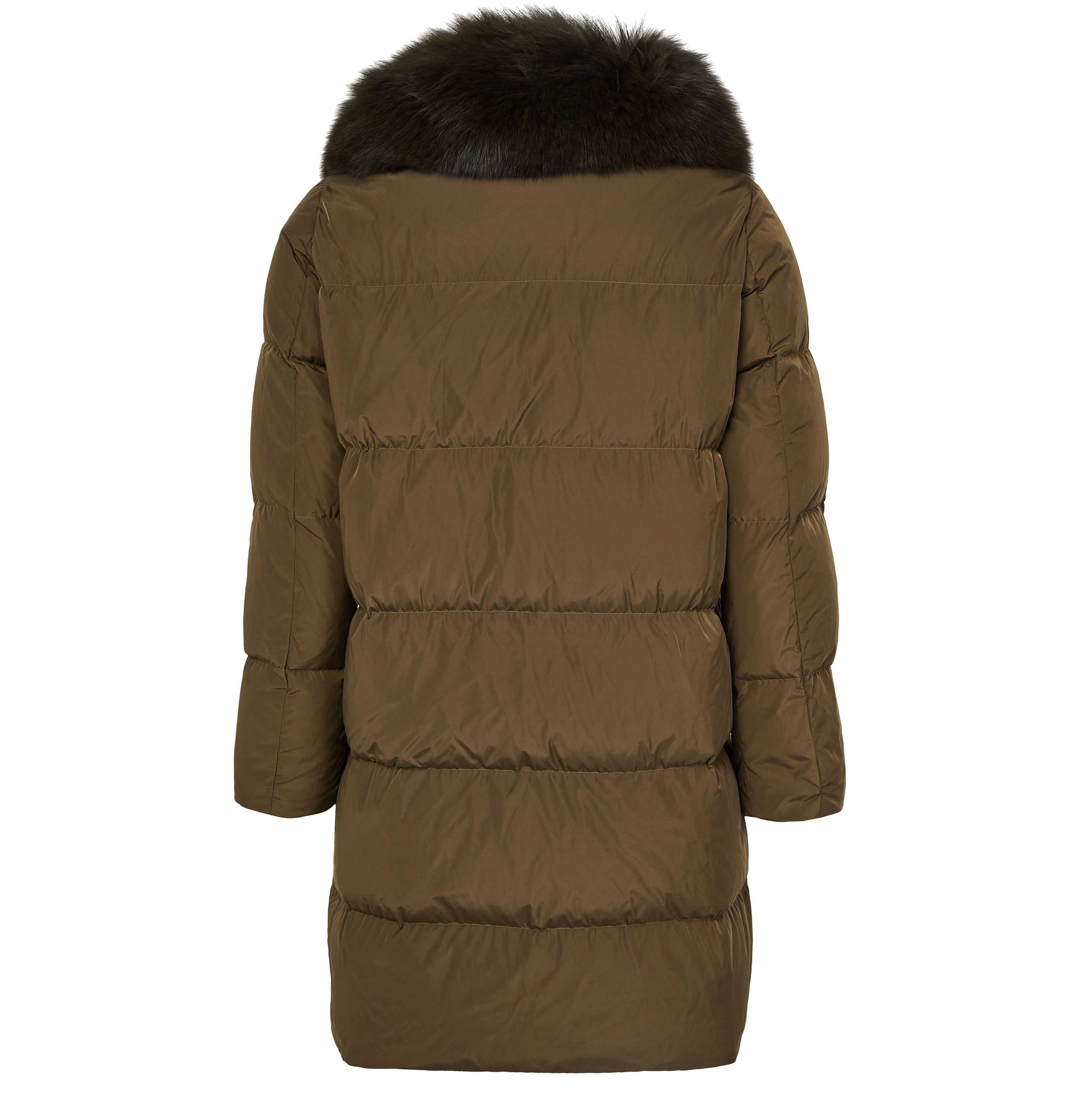 Puffer jacket with a fox fur collar thumbnail 3