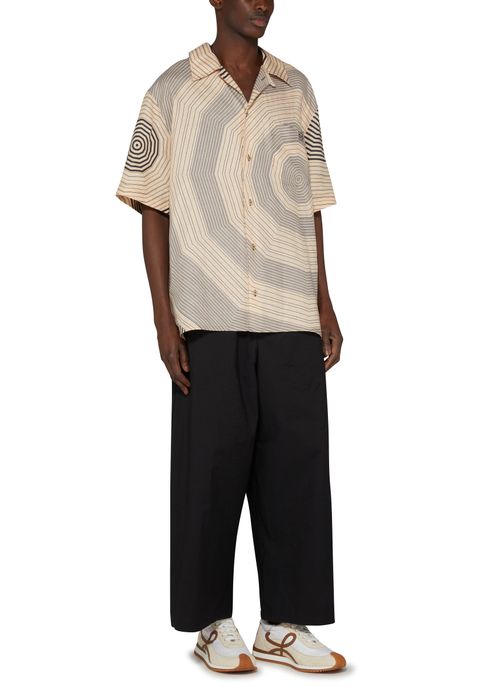 LOEWE Printed linen short-sleeve shirt