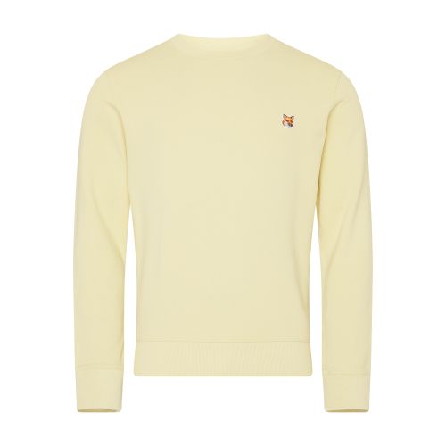 Maison Kitsuné Fox Head Cotton Sweatshirt In Chalk_yellow