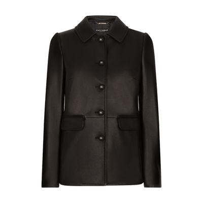 Shop Dolce & Gabbana Lambskin Jacket In Black