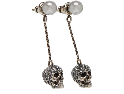 MCQUEEN Paved Skull earrings