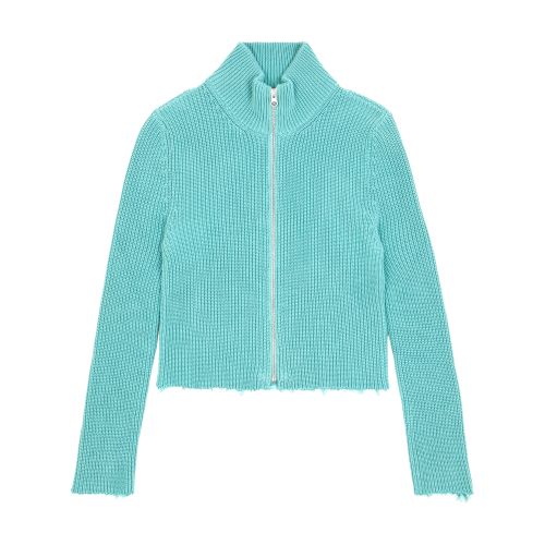 Mm6 Maison Margiela Woman Cardigan Dark Green Size M Cotton In Turquoise