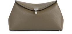 TOTEME T-Lock grained leather clutch bag