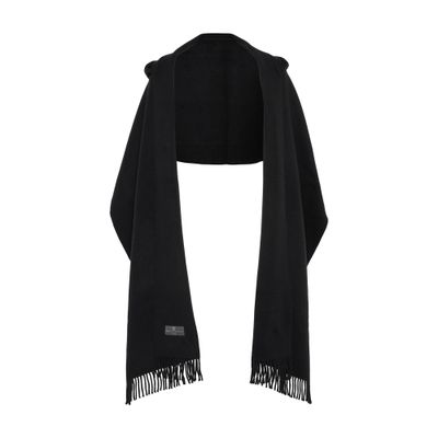 Brunello Cucinelli Wool & Cashmere Hooded Scarf In Black