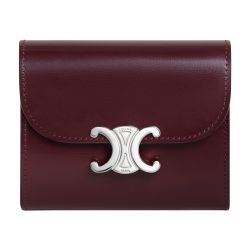 CELINE☆MOYEN CELINE VICTOIRE VEAU SOUPLE_パリ発 Triomphe小号亮泽牛皮革钱包女士的| CELINE | 24S