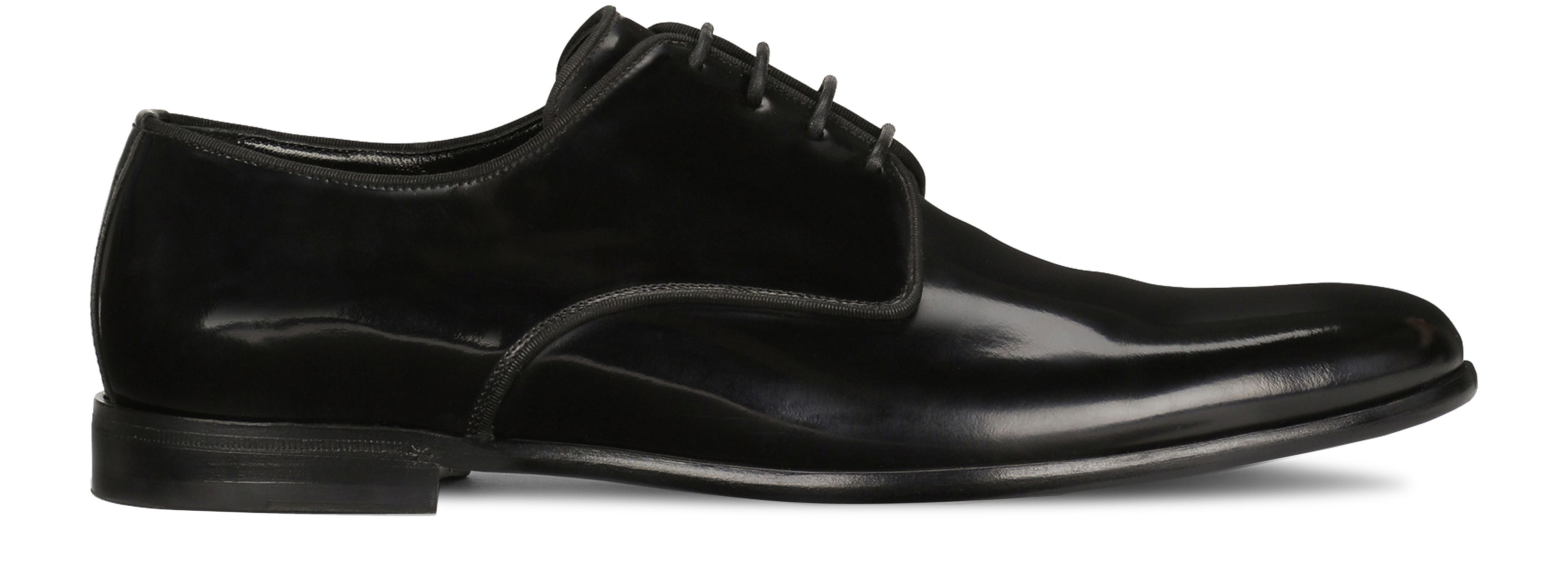 Dolce & Gabbana Men's Black Brushed Calfskin Derby Shoes Size 41.5