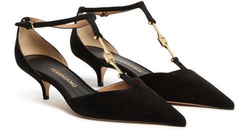 FERRAGAMO F buckle T-strap pump
