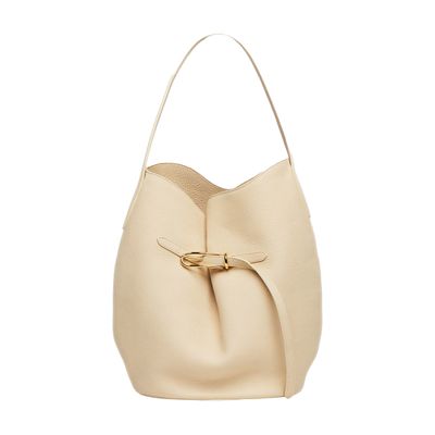 Belted large bucket bag