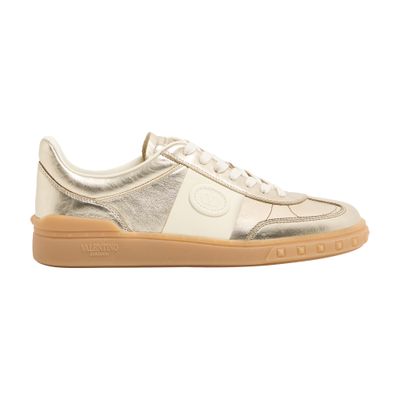 Valentino Garavani Upvillage Panelled Metallic Leather Sneakers In Gold