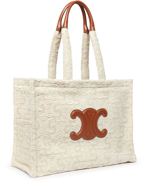 CELINE Large cabas Thais in textile with Triomphe all-over