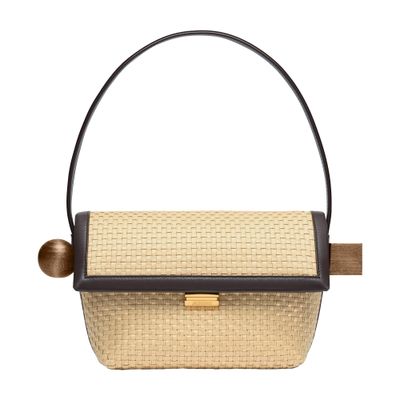 Jacquemus Le Rond Geometric Raffia Shoulder Bag In Beige