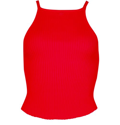 COURREGES Circle rib knit top
