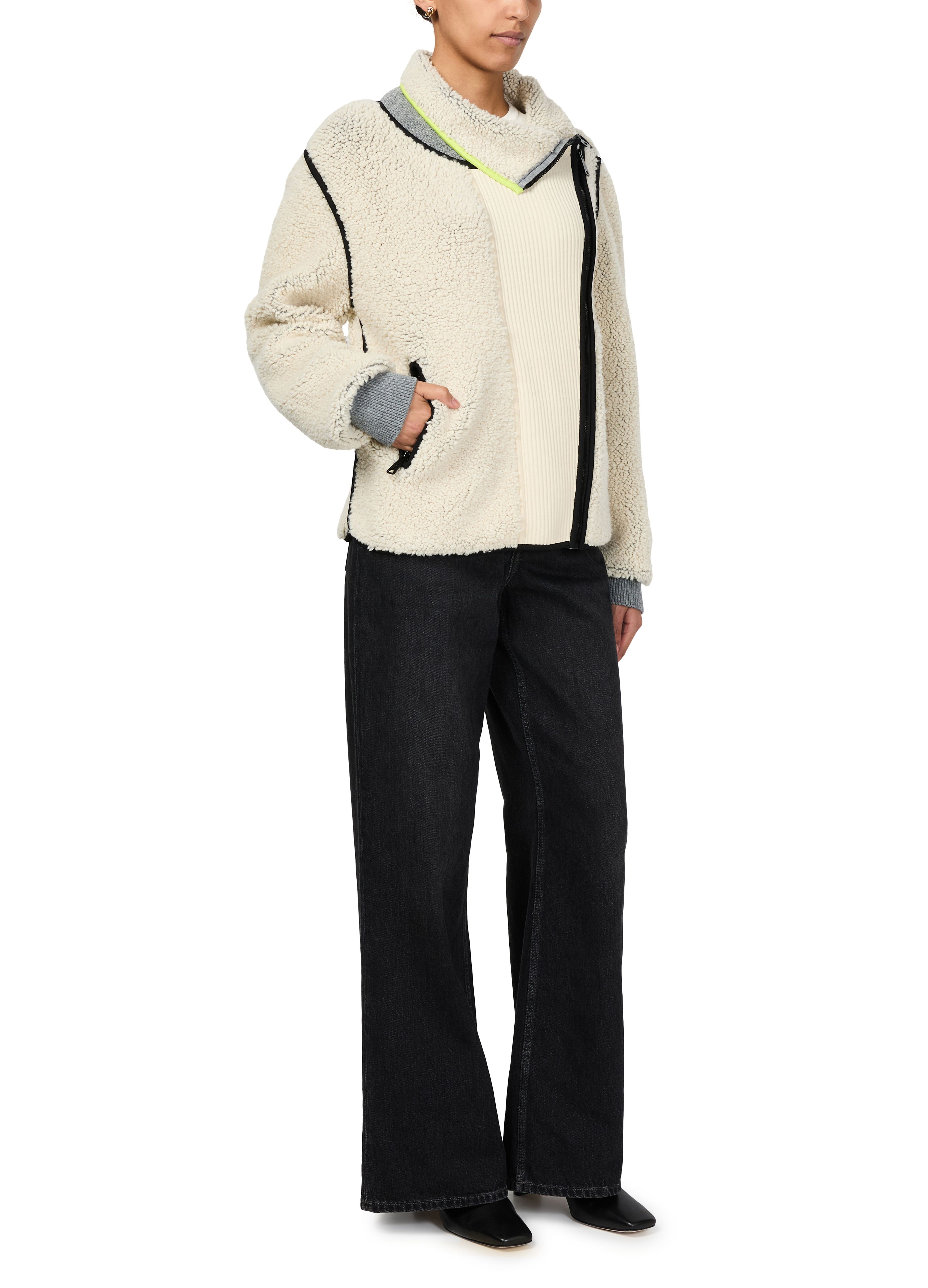 Shearling-Effect Zip-Up Jacket thumbnail 5