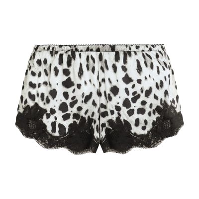 Dolce & Gabbana Leopard-print Satin Shorts In Multicolor