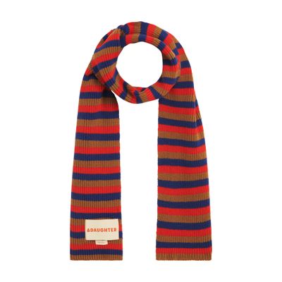 Daughter Clover Striped Scarf In Brown