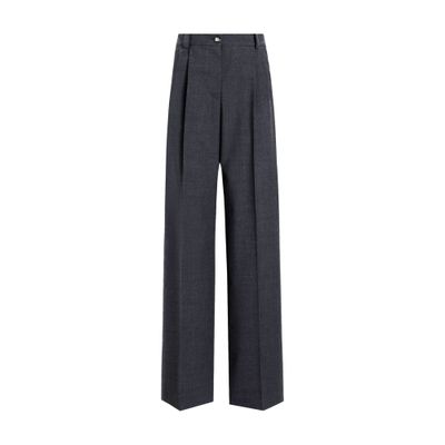 Dolce & Gabbana Wool Fabric Pants In Grey