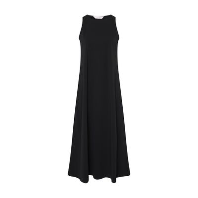 Max Mara Pompei Viscose Blend Crepe Long Dress In Black
